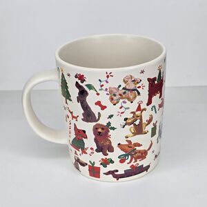 The Mistletoe Co. Ceramic Christmas Dogs Icons Coffee Mug 16oz Dog Lover Holiday